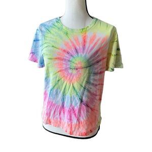 Rue21 Womens Tie Dye Crew Neck Short Sleeve T-Shirt Multicolor Top Size Medium